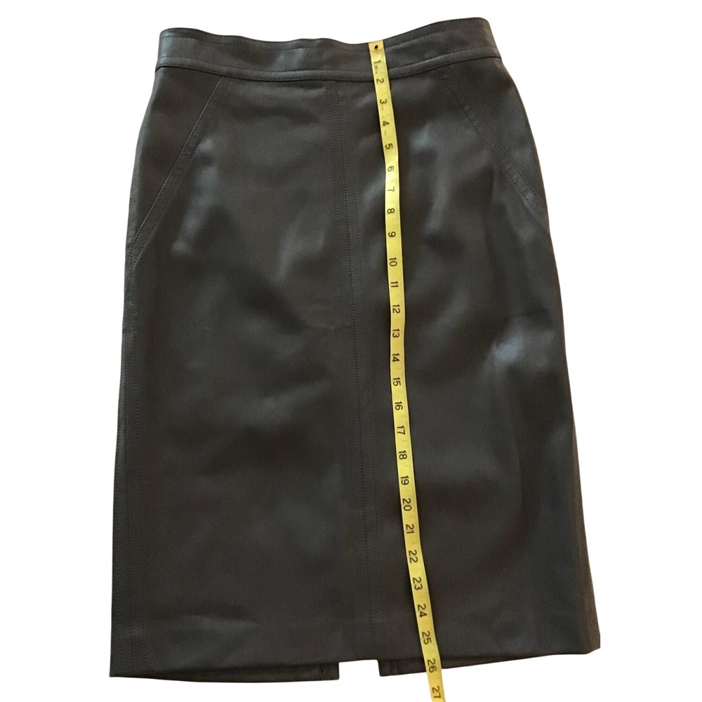 NWT Ann Taylor Faux Leather Pencil Skirt Size 4 Gray High Waist Capsule Wardrobe - Picture 11 of 15